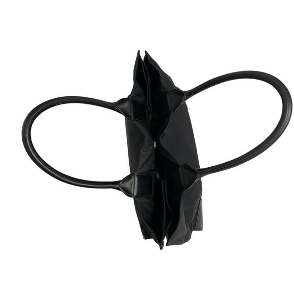 Tory Burch Ella Tote Lg Nylon/leather Dbl Handles Black - Picture 11 of 14